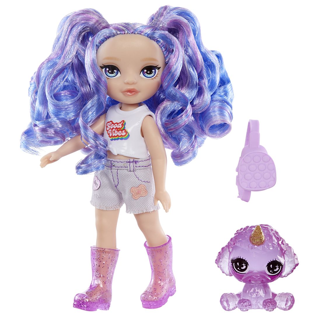 MGA Entertainment Rainbow High Littles - Poupée 15cm + animal de compagnie - Violet - Dès 4ans