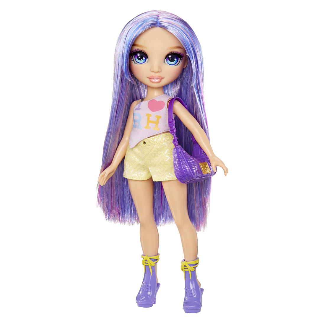 Poupée Mannequin Rainbow High Violet 28cm – Tenue Élégante et Sac Inclus