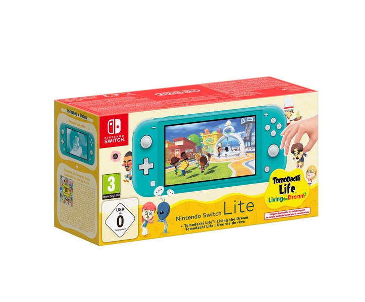Pack console Nintendo Switch Lite + Tomodachi Life : Une vie de rêve (SWITCH)