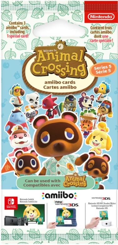 Paquet de 3 cartes Animal Crossing Série 5 1 carte spéciale + 2 standard SWITCH