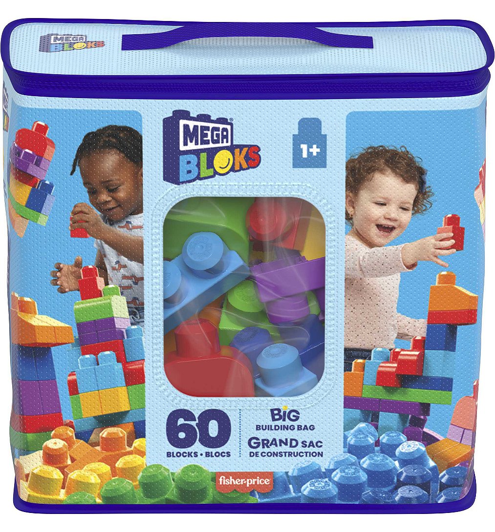 mega bloks - sac medium classique 60 briques - briques de construction  - 12 mois et +