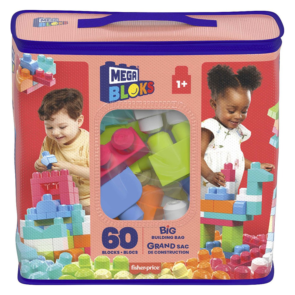 Mega Bloks - Sac Medium Rose 60 Briques - Briques De Construction - 12 Mois Et + - Mega