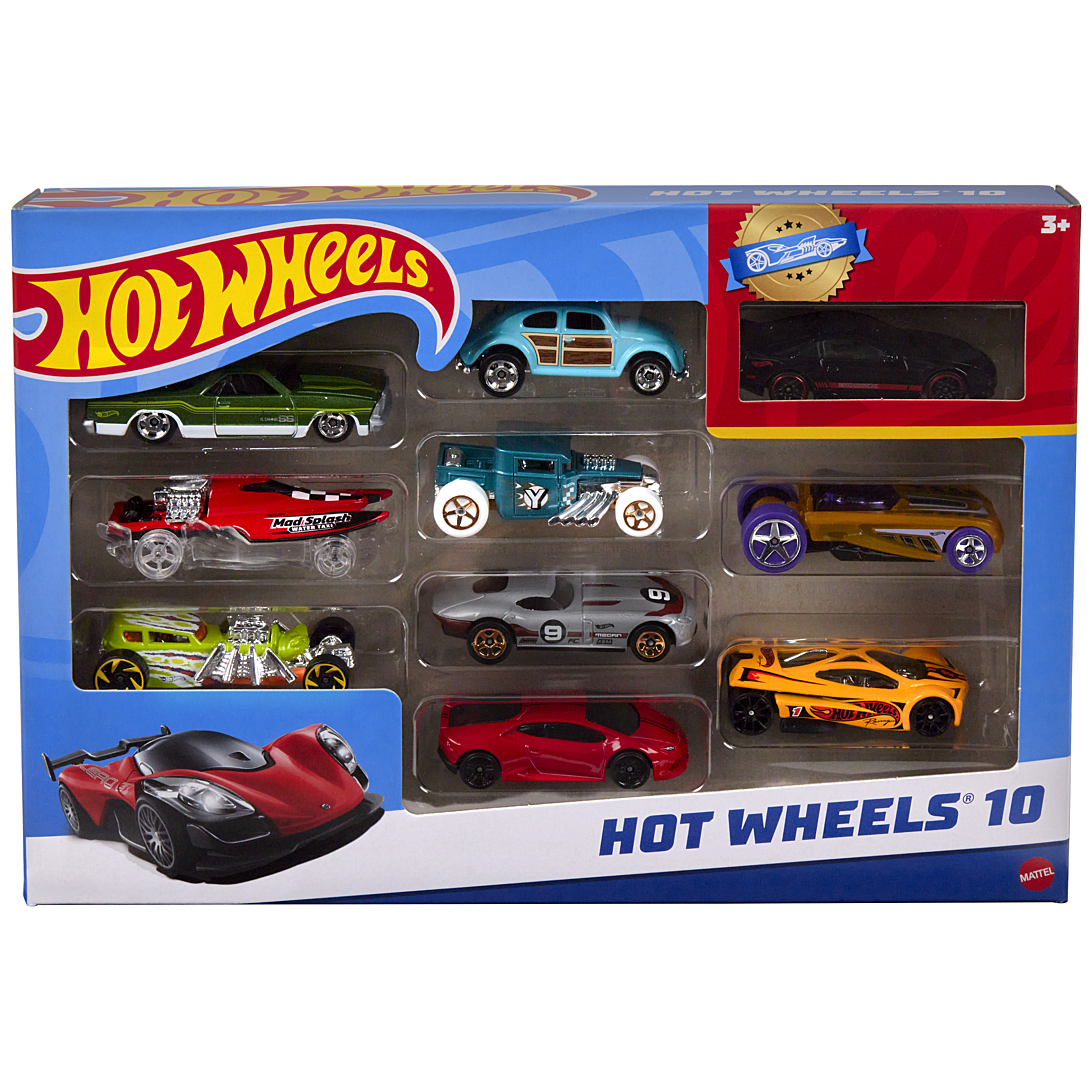 Hot Wheels - Assortiment Coffret 10 Véhicules - Petite Voiture - 3 ans et +