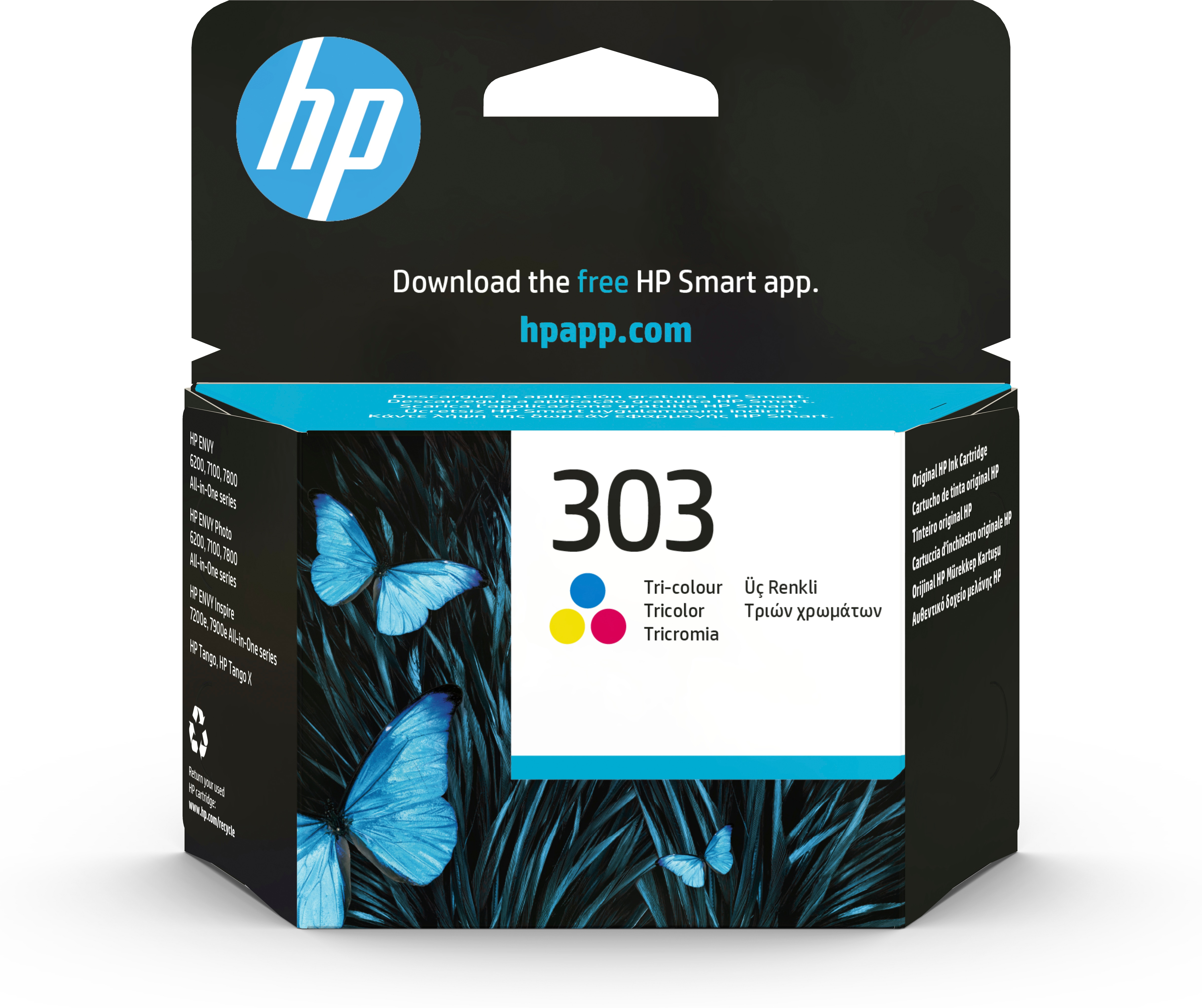 Cartouche d'Encre HP 303 Trois Couleurs Authentique (T6N01AE)