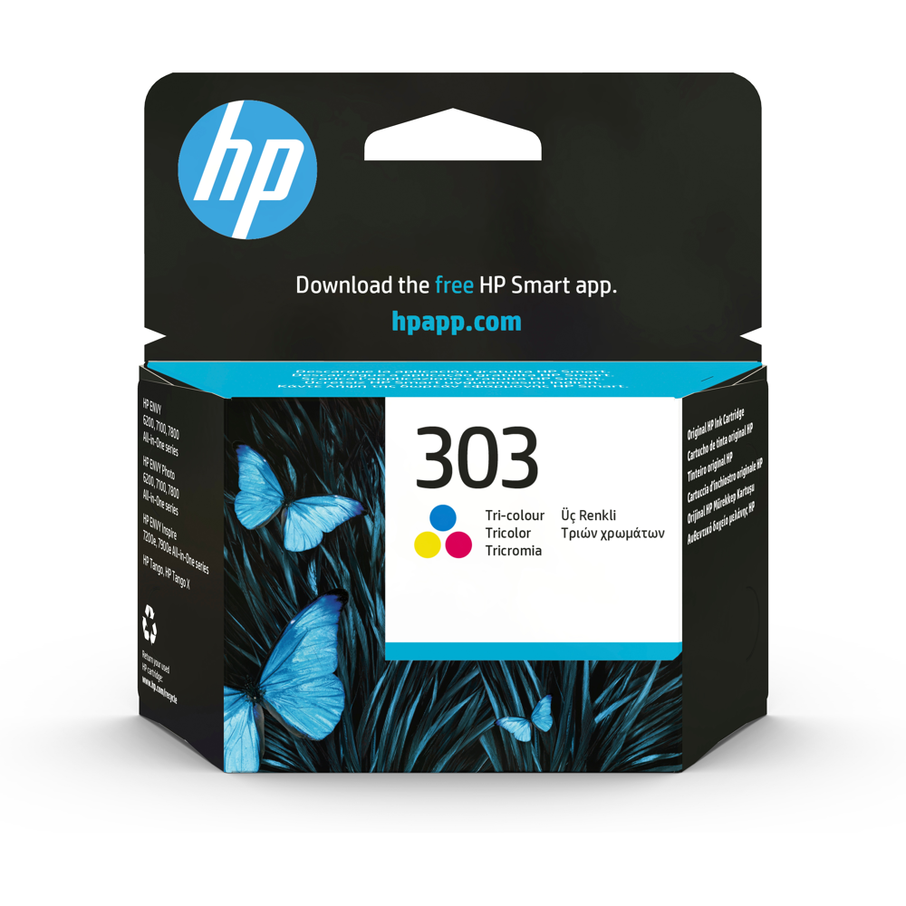 Cartouche d'Encre HP 303 Trois Couleurs Authentique (T6N01AE)