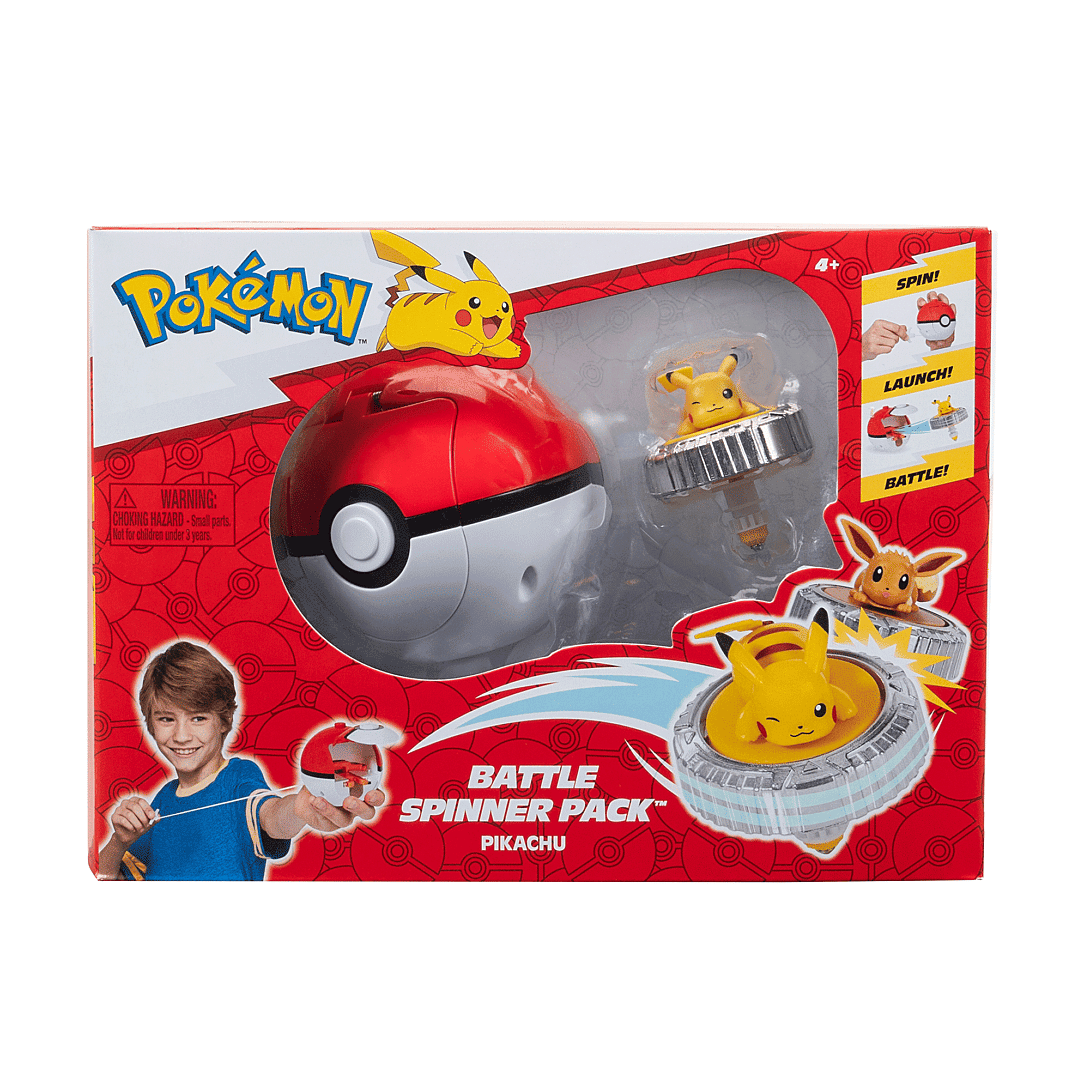 BATTLE SPINNER POKEMON - Arène Pokémon 2 Lanceurs 2 Toupies - NEUF