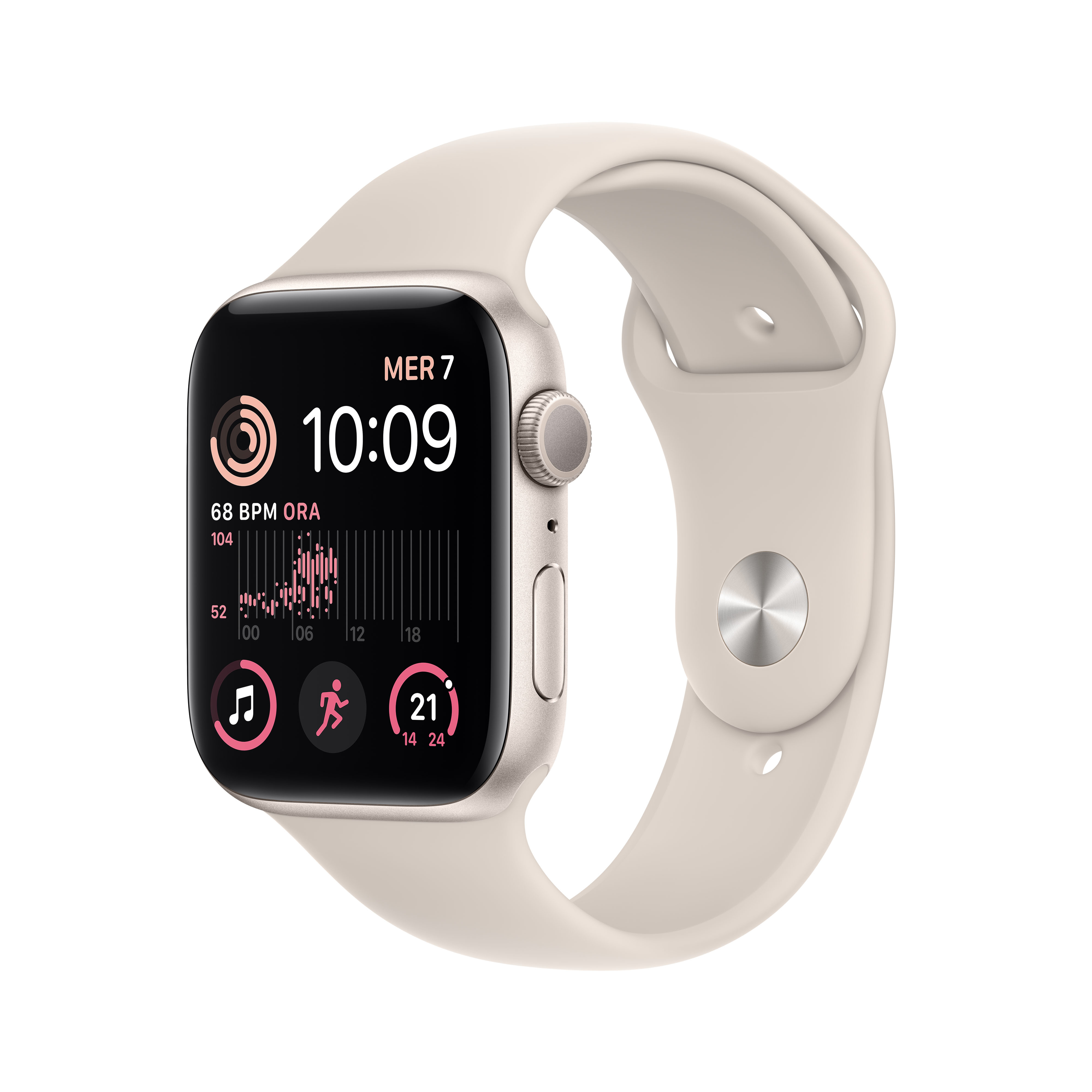 Apple Watch SE OLED 44 mm Numérique 368 x 448 pixels Écran tactile Beige Wifi GPS (satellite) उत्पाद छवि