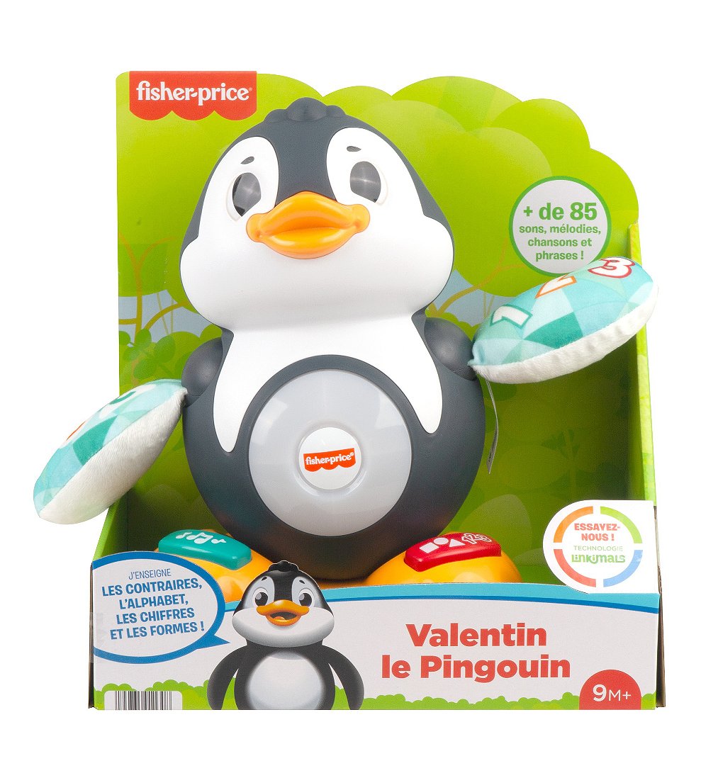 Fisher-Price - Valentin le Pingouin Linkimals - Jouet d'éveil bébé - Dès 9 mois