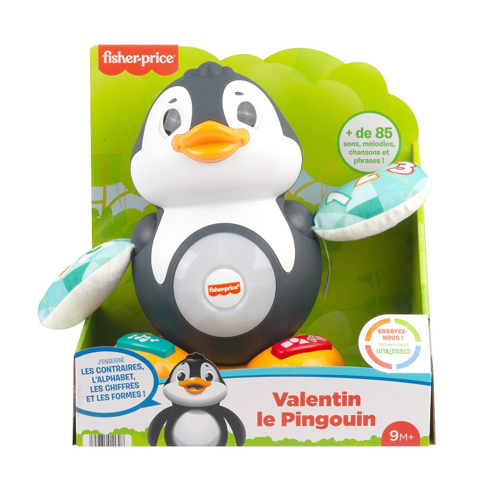 Fisher-Price - Valentin le Pingouin Linkimals - Jouet d'éveil bébé - Dès 9 mois