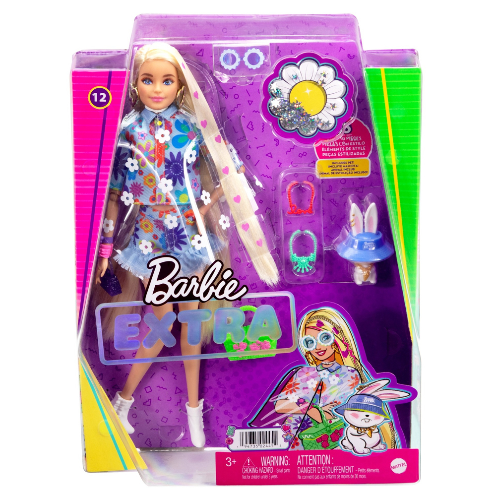 Barbie - Barbie Extra robe fleurie - Poupée mannequin - Dès 3 ans