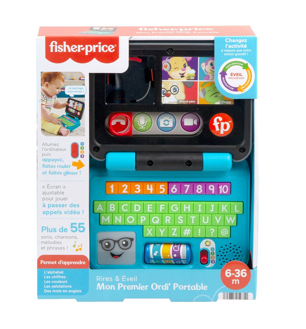 Fisher-Price - Mon premier ordinateur portable Rires et éveil - Eveil bébé - Dès 6 mois