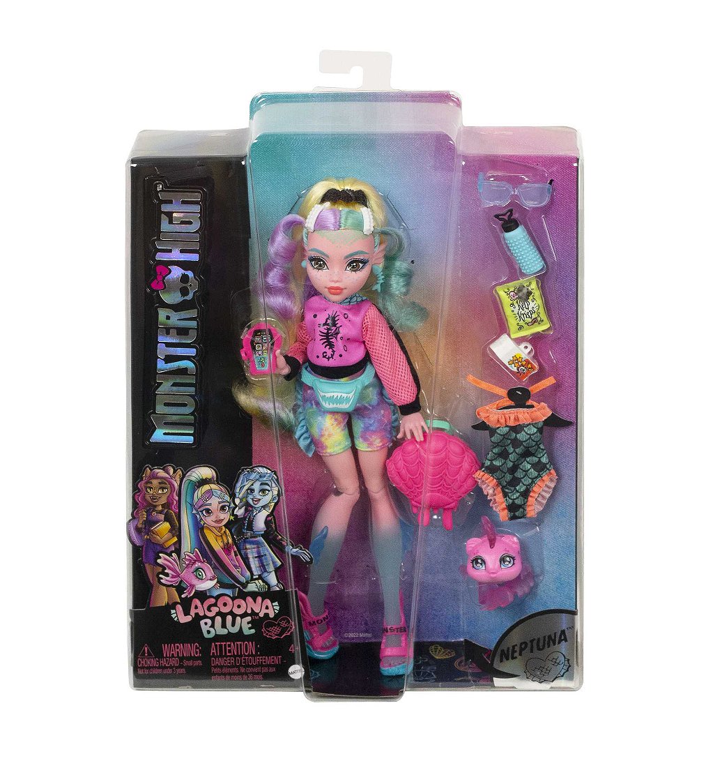 Monster High - Lagoona Blue avec piranha de compagnie - Poupée - 4 ans et +