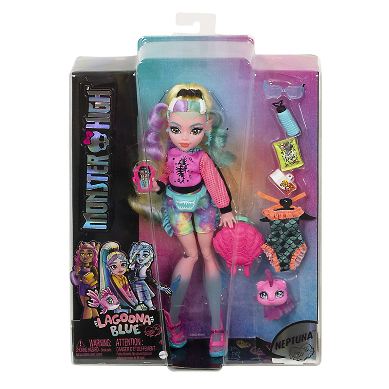 Monster High - Lagoona Blue avec piranha de compagnie - Poupée - 4 ans et +