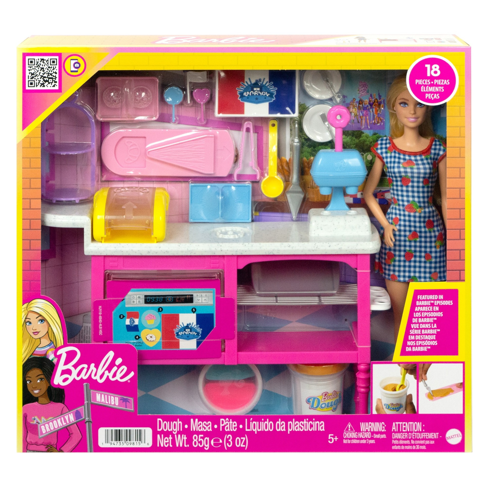 Barbie - Coffret Poupée Malibu Barbie Pâtisserie - Poupée Mannequin - 5 ans et +