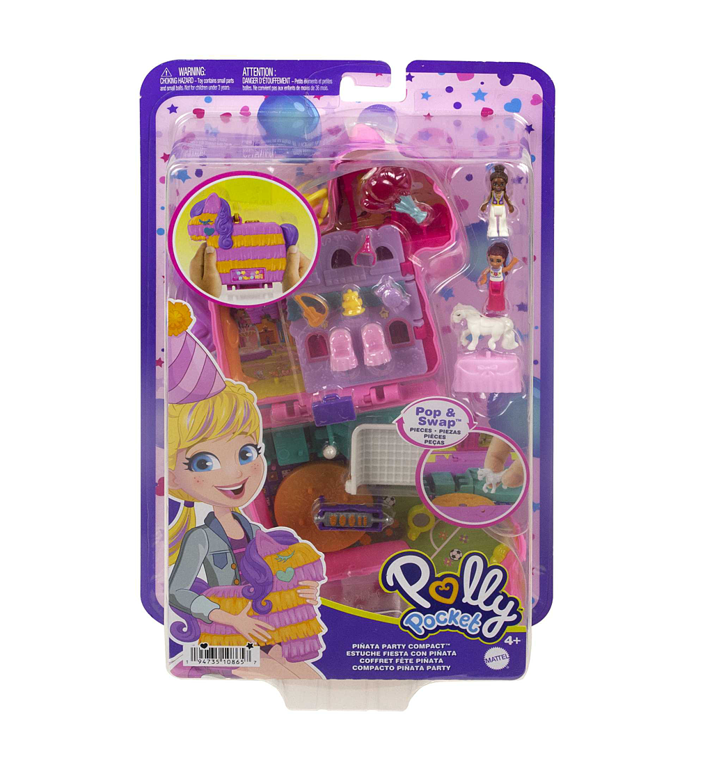 Polly Pocket - Coffret Piñata en folie - Coffret Mini Figurines - 4 ans et +