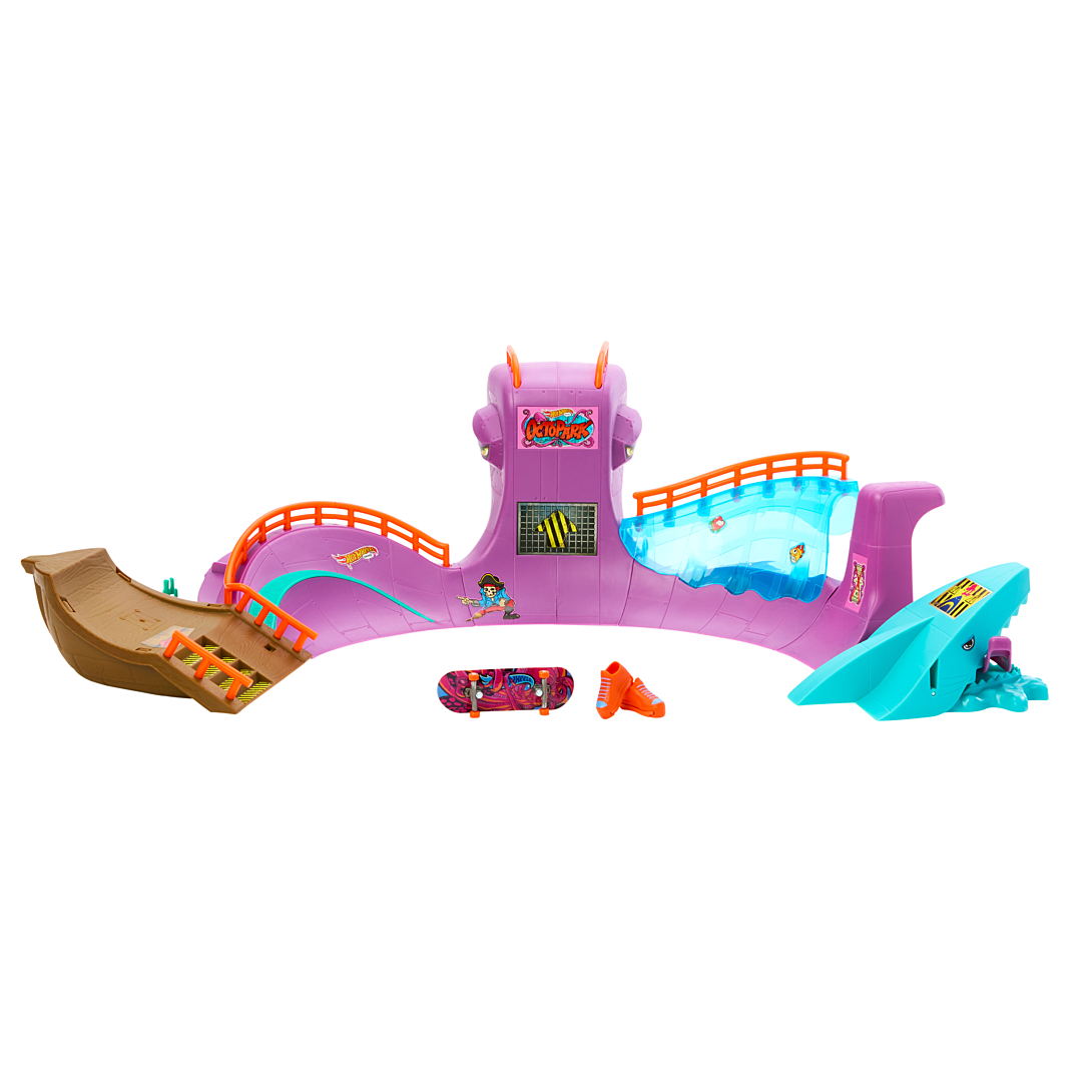 Hot Wheels Coffret Piste Cyclone Crash, Grand circuit otorisé (70 c