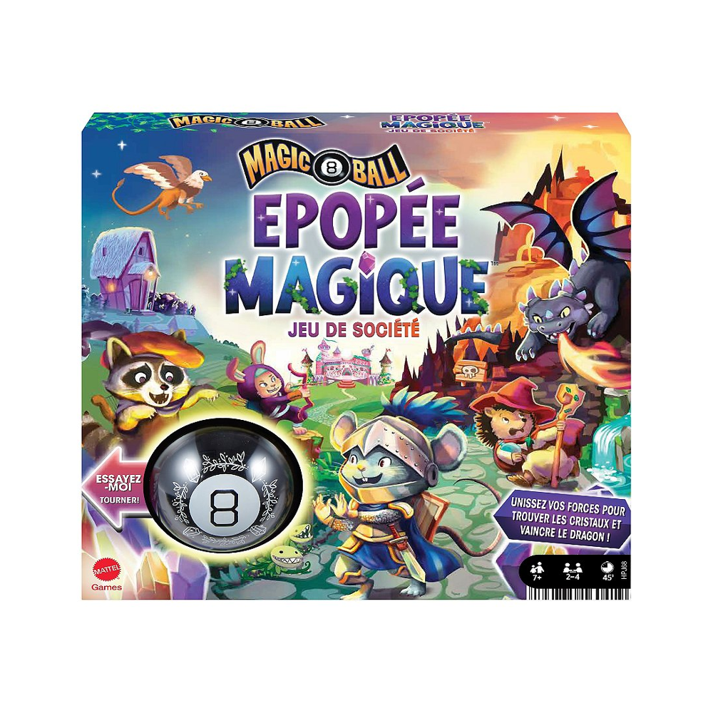 Mattel Games - Magic 8 Ball Epopée Magique - Jeu de société Famille - 7 ans et +