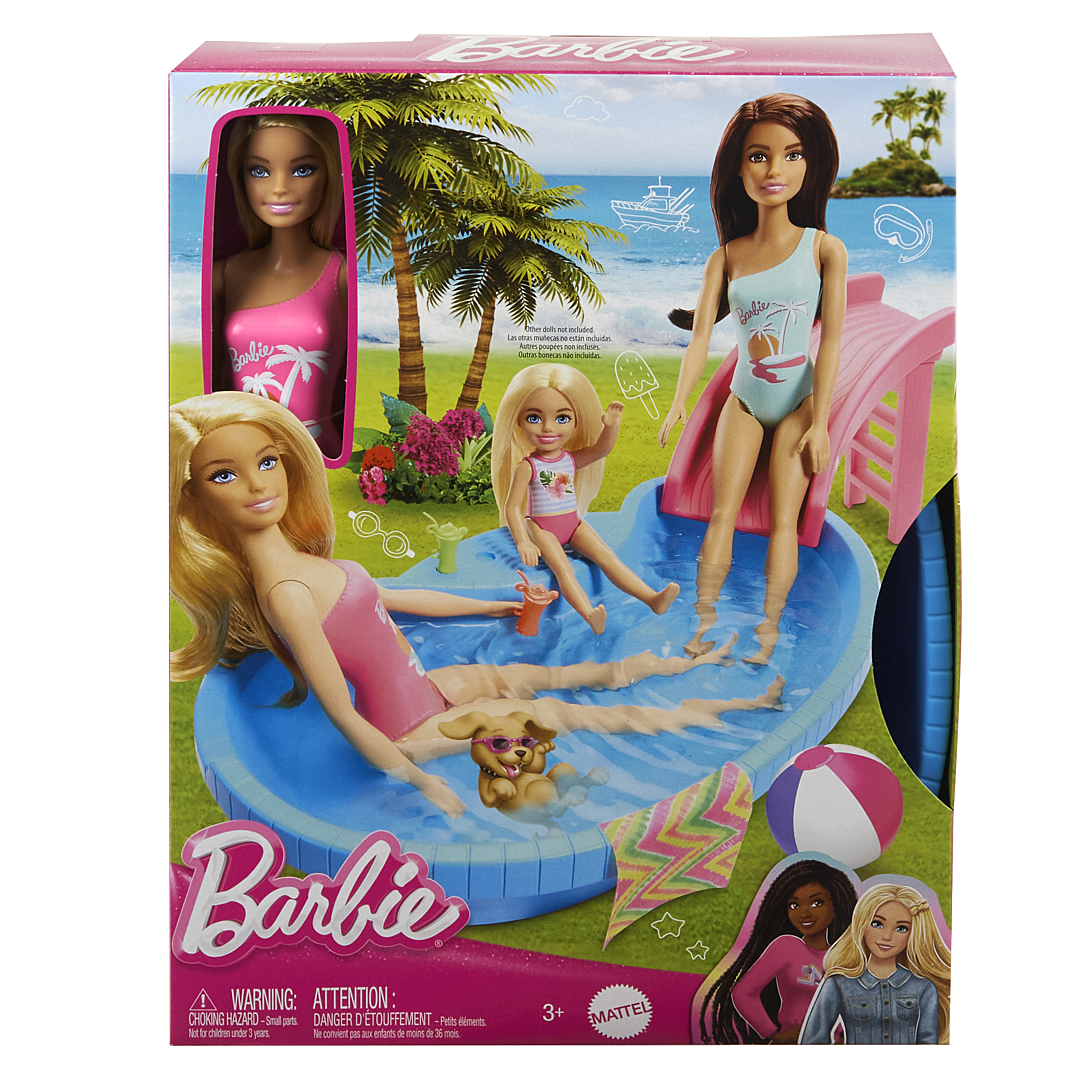 barbie-poupée et accessoires-coffret poupée blonde avec piscine
