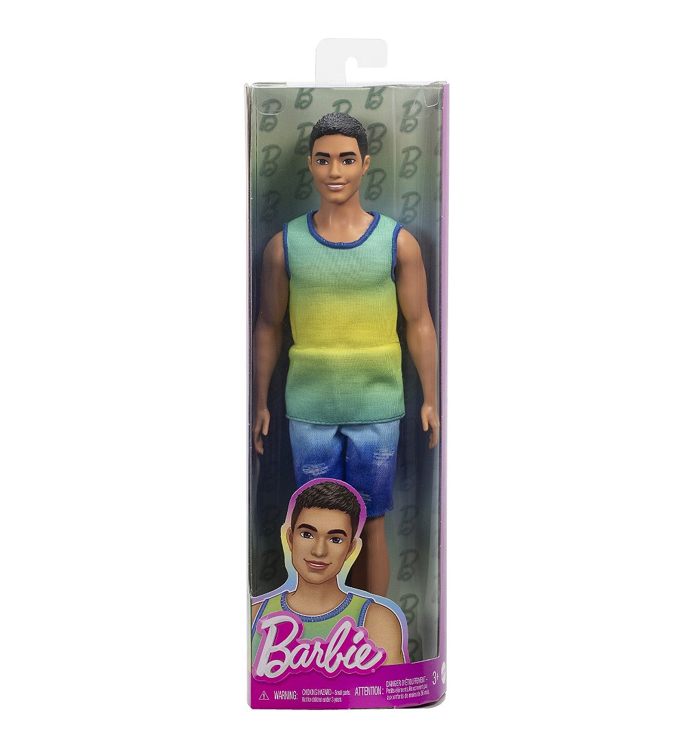 barbie-fashionistas-poupée ken avec débardeur dégradé et short en jean