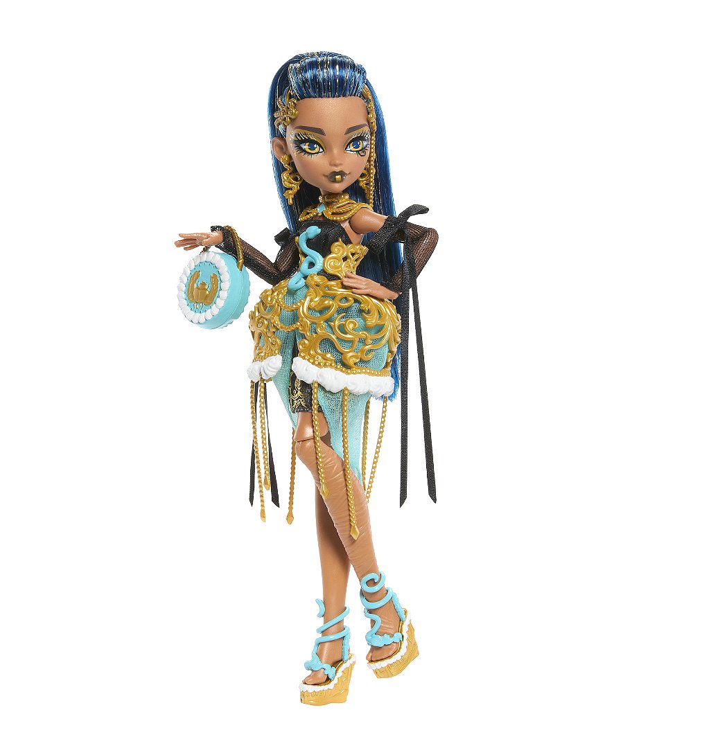 Monster High Poupée Frankie Stein Anniversaire Monstrueusement Mémorable avec robe de fête et accessoires à thèmes dont un ballon un cadeau et un à lèvres JBG75