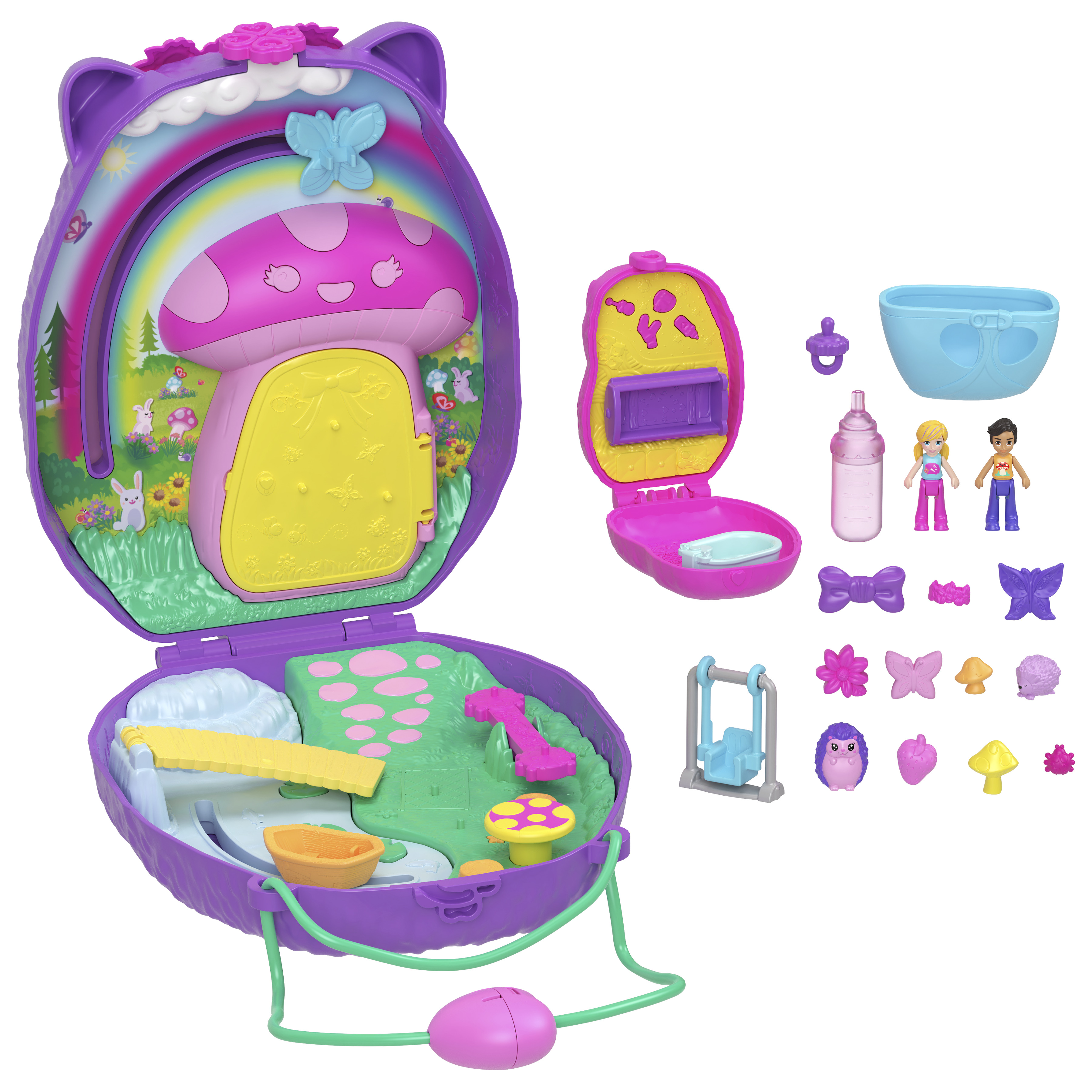 Polly Pocket-Maman et Bébé Hérissons-Coffret sac à main 2 figurines
