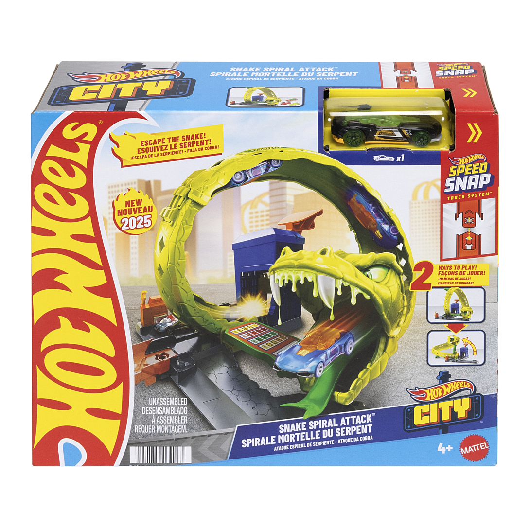 Hot Wheels Station Service Serpent Coffret avec véhicule en métal moulé à ’échelle 164 2 modes de jeu looping et piste Speed Snap JBM63 - vue 6