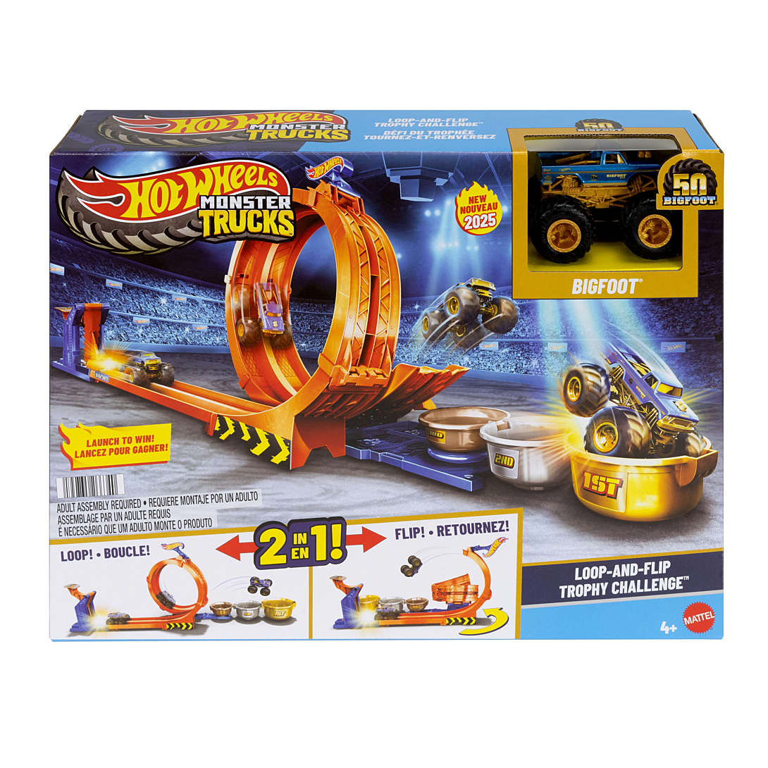 Hot Wheels Coffret Altitude Crash Avec Loopings Et Propulseur + Coffret 5 Véhicules
