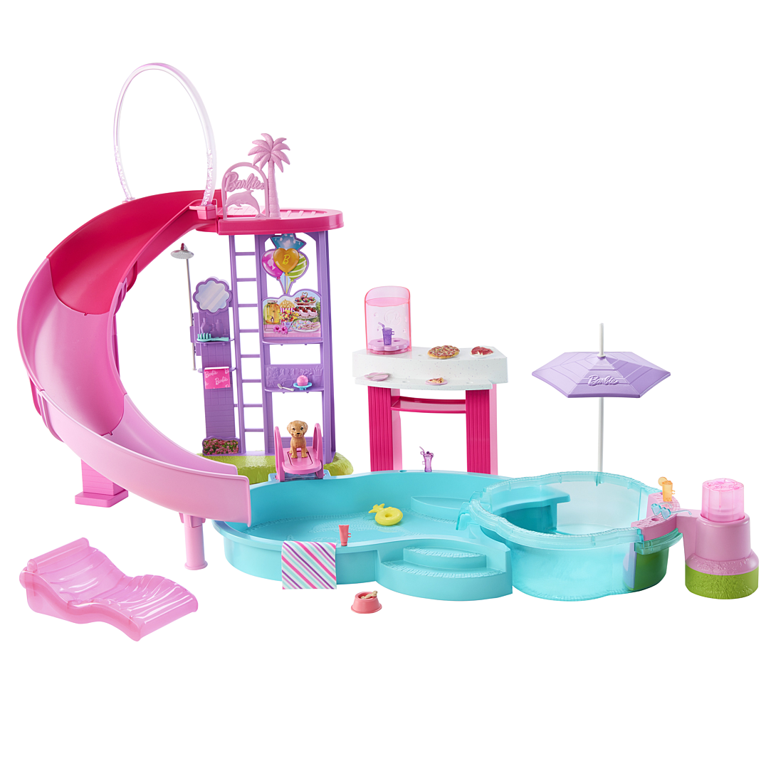 Coffret Piscine de Rêve Barbie – Toboggan Et Jacuzzi Avec Plus de 20 Accessoires - vue 4