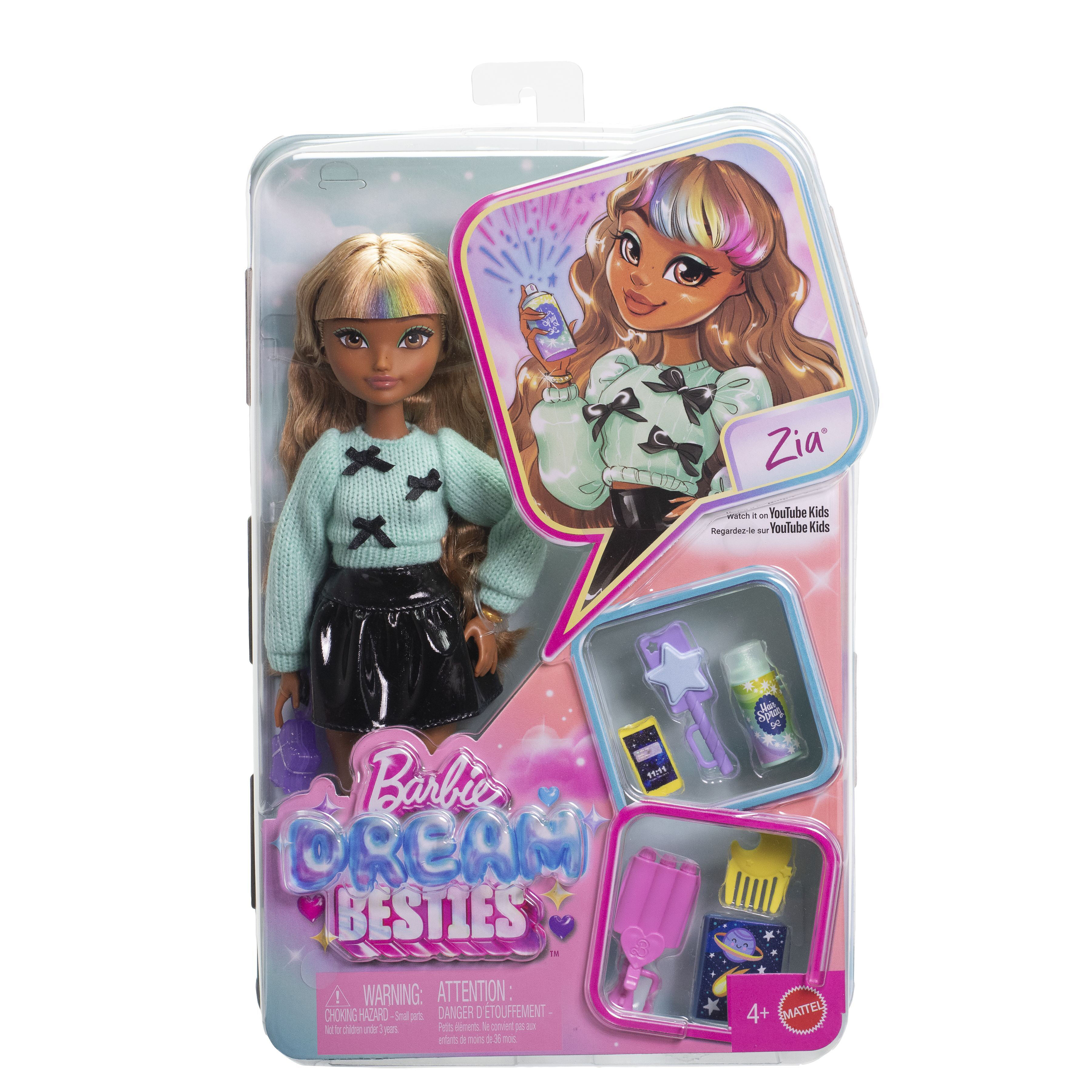 Barbie-Dream Besties Zia-poupée avec 7 accessoires