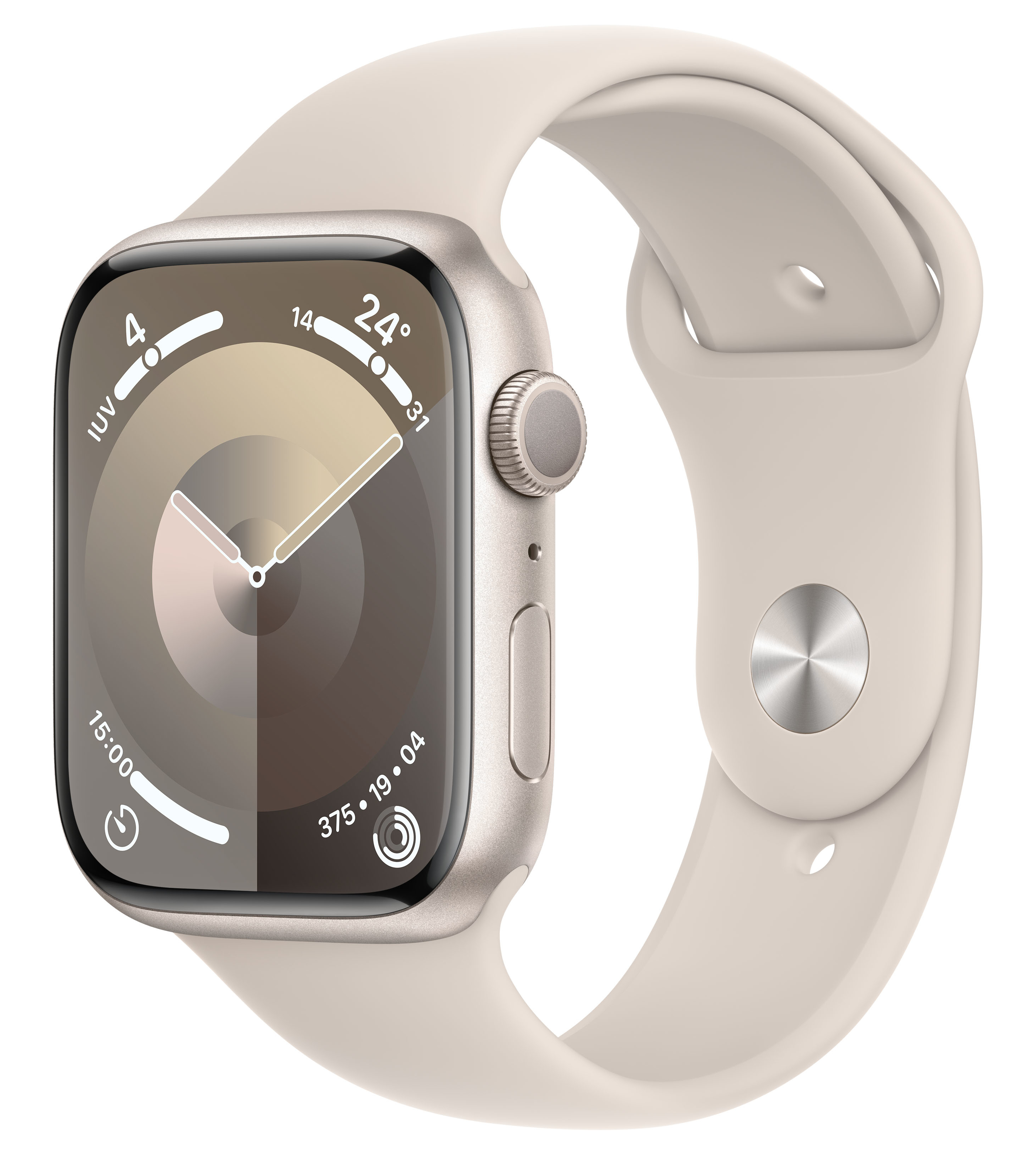 Apple Watch Series 9 45 mm Numérique 396 x 484 pixels Écran tactile Beige Wifi GPS (satellite)