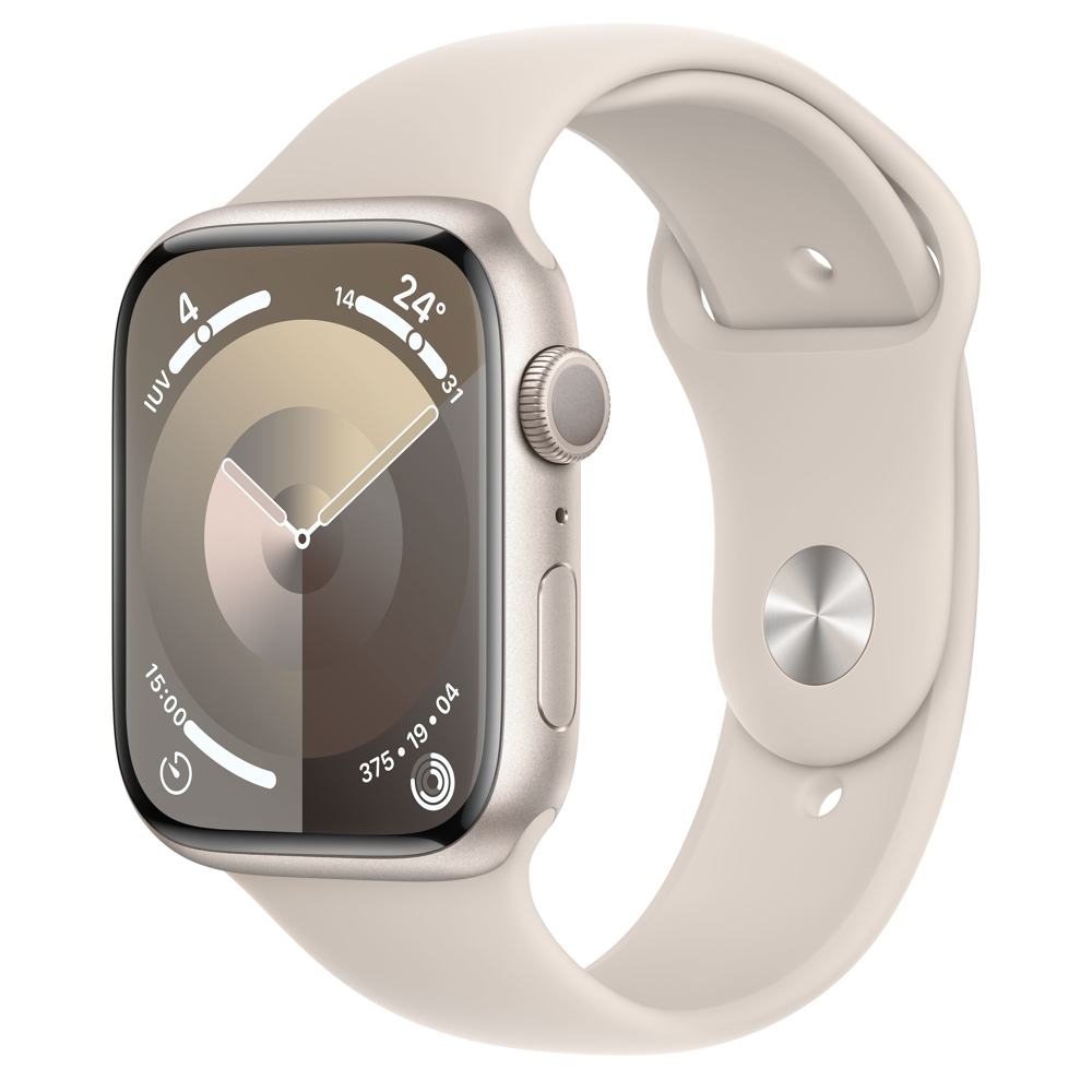Apple Watch Series 9 45 mm Numérique 396 x 484 pixels Écran tactile Beige Wifi GPS (satellite)
