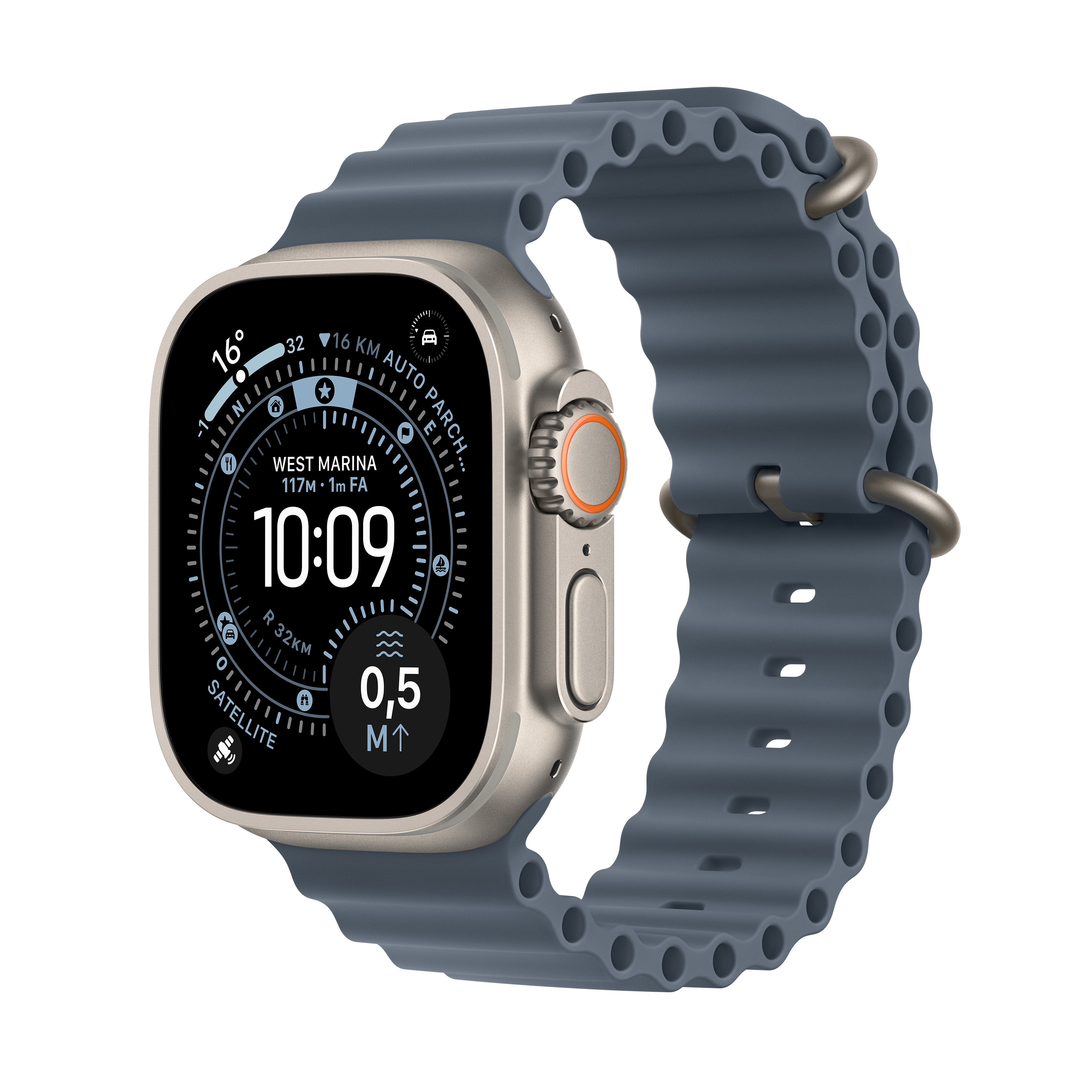 Apple Watch Ultra 3 OLED 49 mm Numérique 422 x 514 pixels Écran tactile 5G Titane Wifi GPS (satellite)
