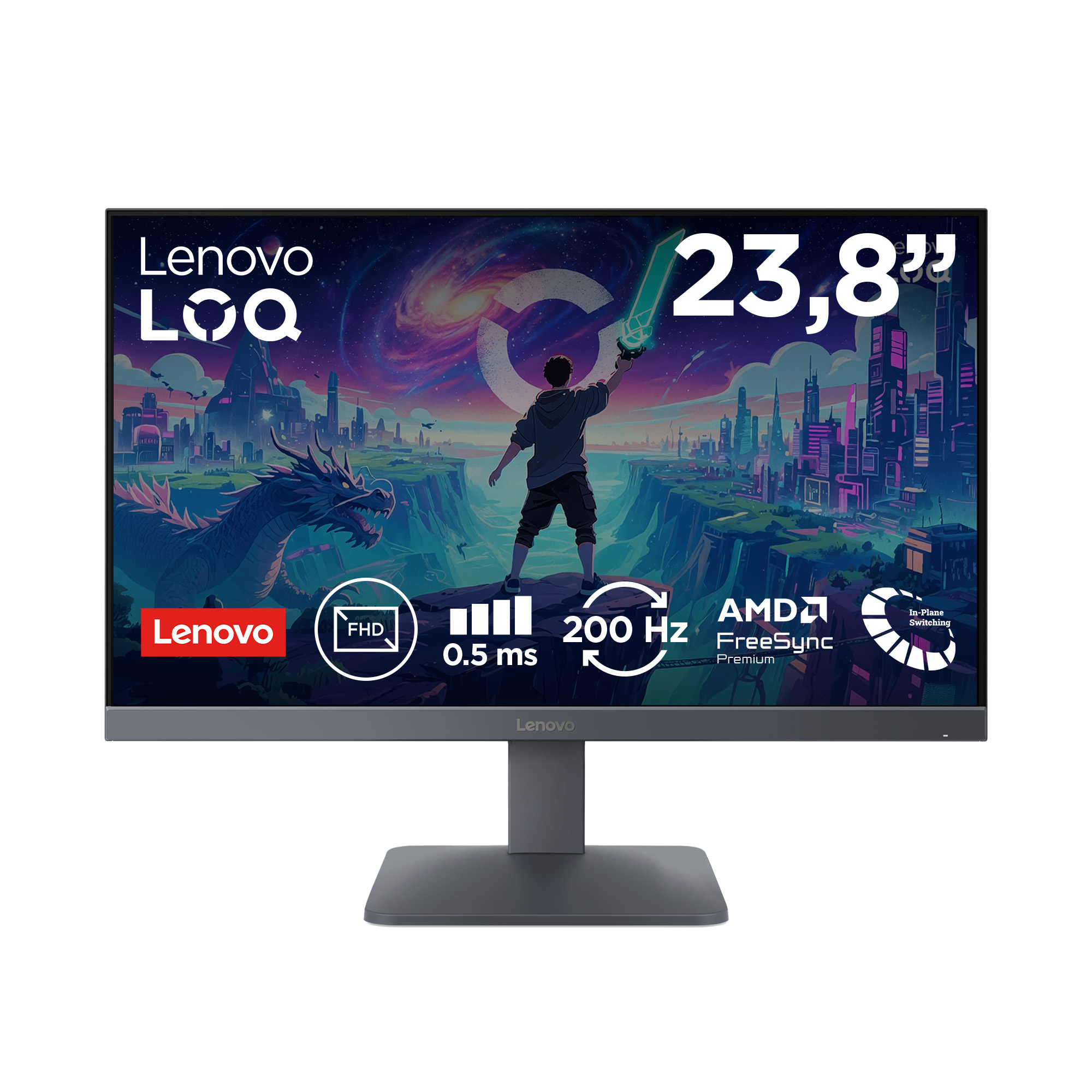 Ecran PC Lenovo LOQ 24 10 23 8 Full HD 200Hz IPS HDR10 FreeSync Premium 0 5ms - vue 8
