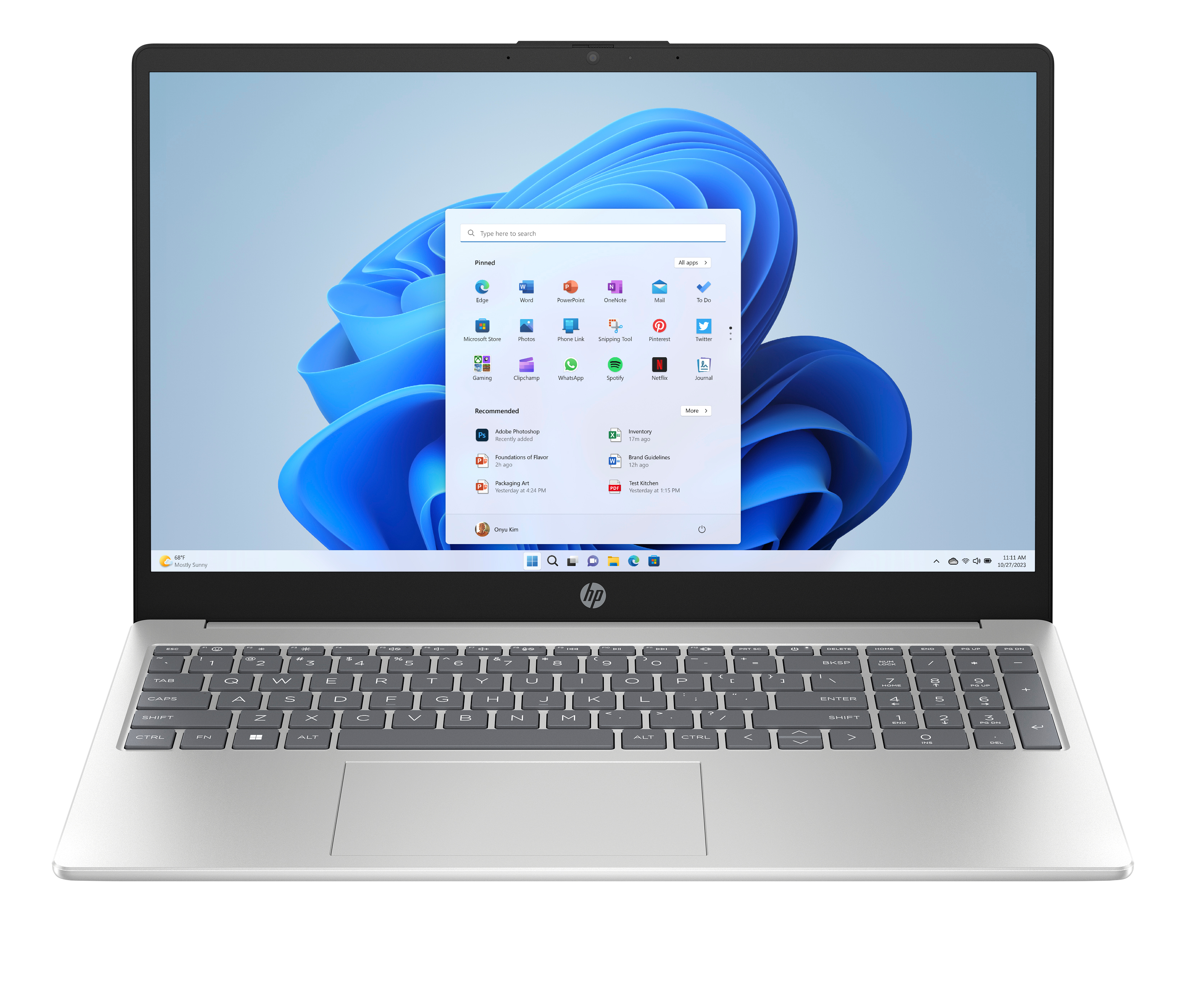 HP 15-fc0 15.6" Argent - vue 2