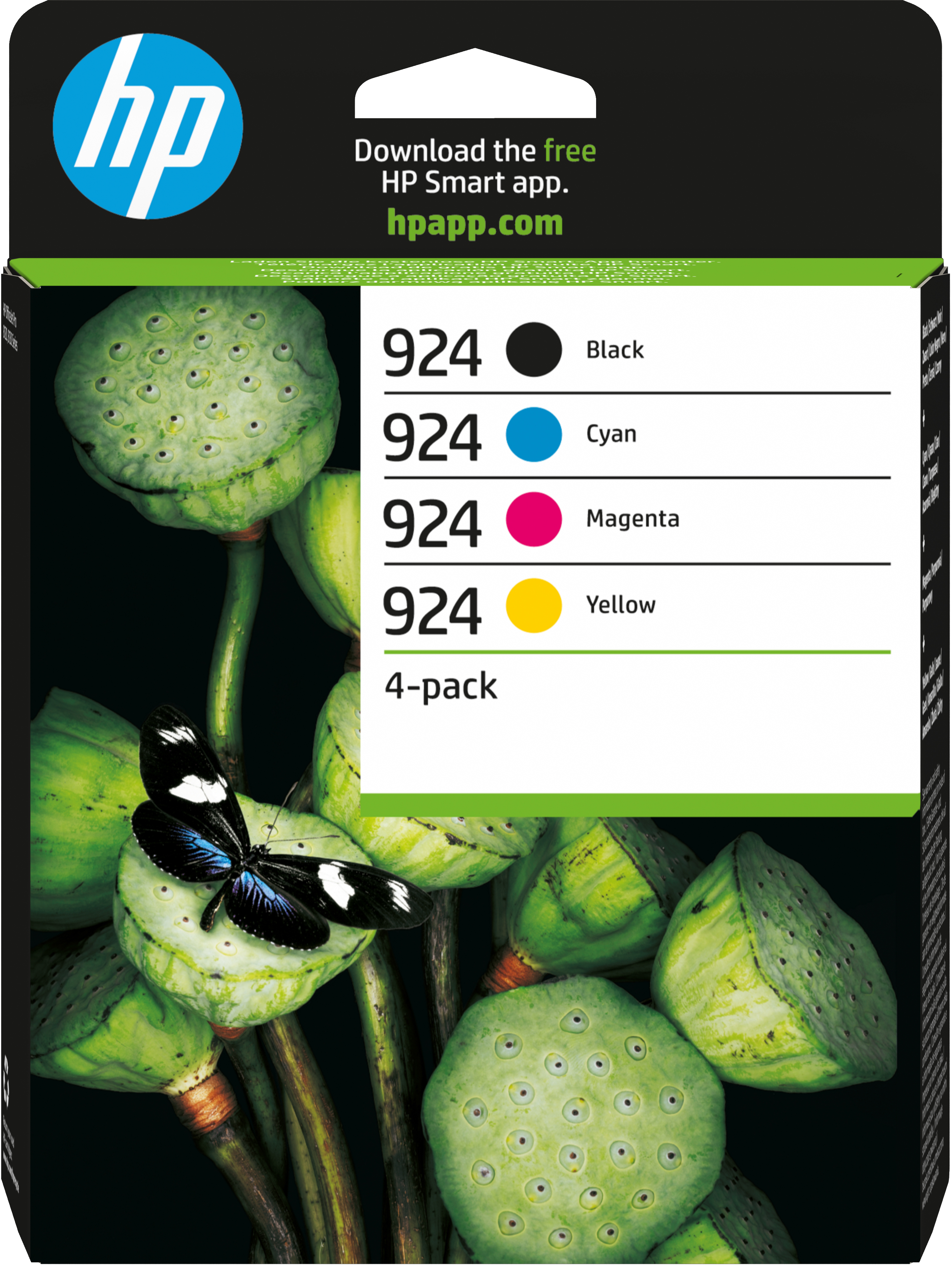 HP 924 Pack de 4 Cartouches d’encre authentiques CMJN