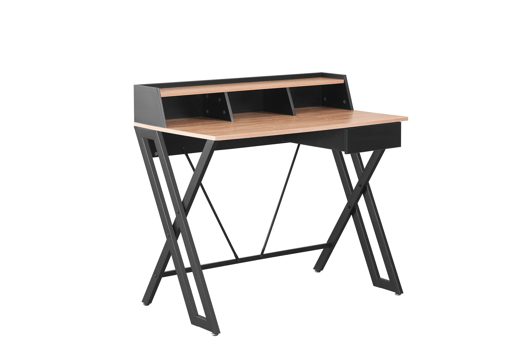 Bureau Boost Bicolore Bois 1 Tiroir Et Rangements.