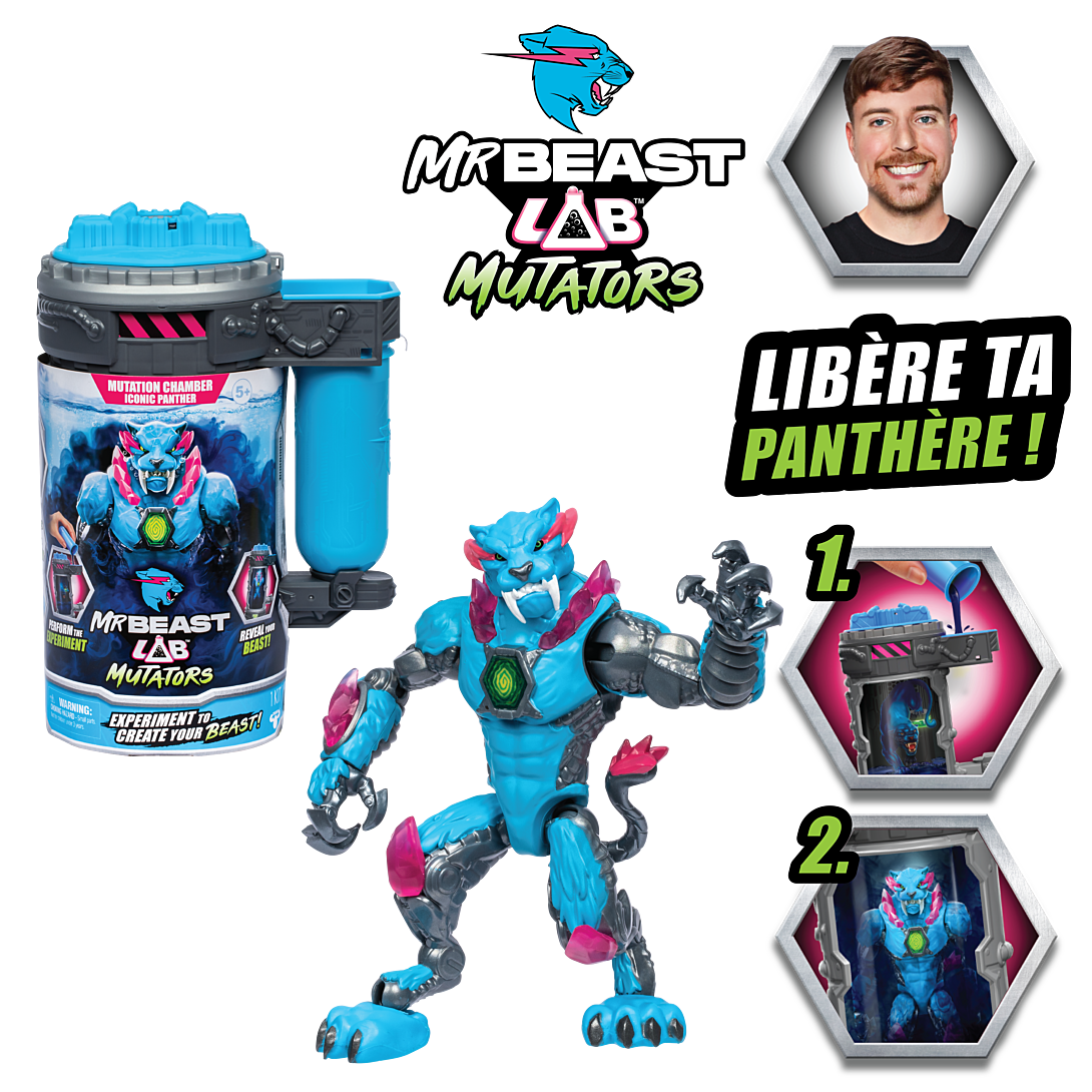Figurine Mutators Panthère iconique chambre de mutation MR Beast LAB Réalise une expérience pour créér ta créature - vue 2