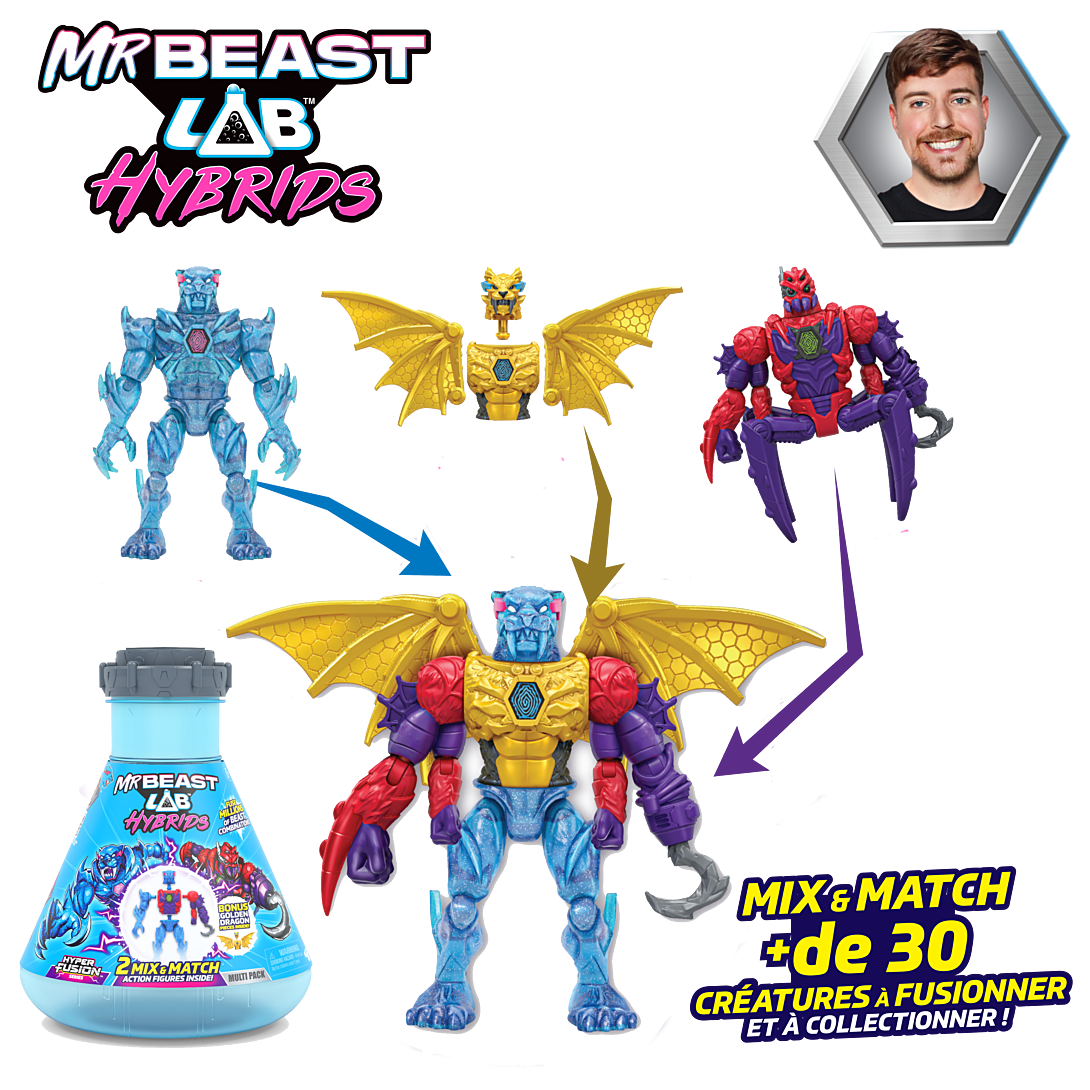 Pack de 2 figurines hybrides Mrbeast Mix & Match A Modèle aléatoire - vue 3