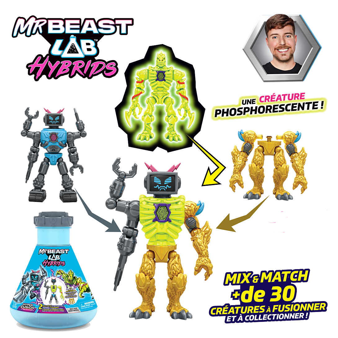 Pack de 2 figurines hybrides Mrbeast Mix & Match A Modèle aléatoire - vue 2