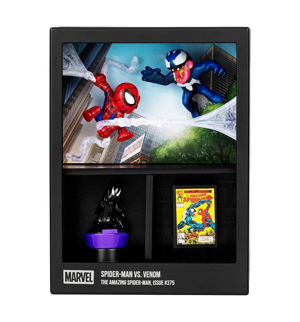 Figurine FANDROP x STAR WARS Spider Man vs Venom Vitrine avec scène culte + mini affiche 18 cm
