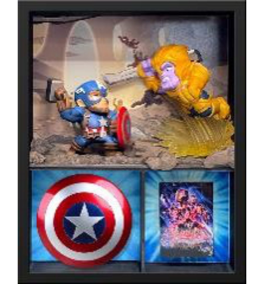 Figurine FANDROP x STAR WARS Captain America vs Thanos Vitrine avec scène culte + mini affiche 18 cm