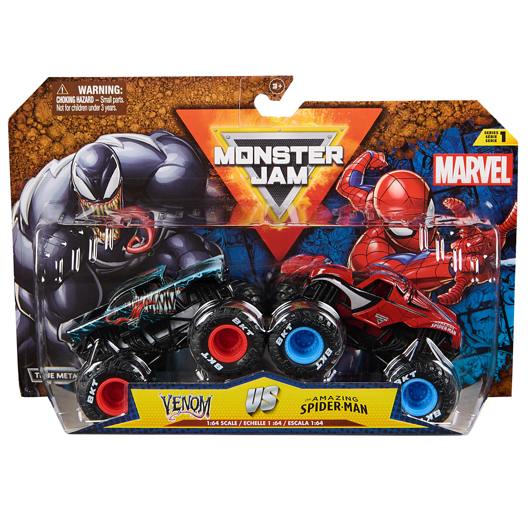 PACK DE 2 VÉHICULES MARVEL DIE CAST 1:64 Monster Jam assort