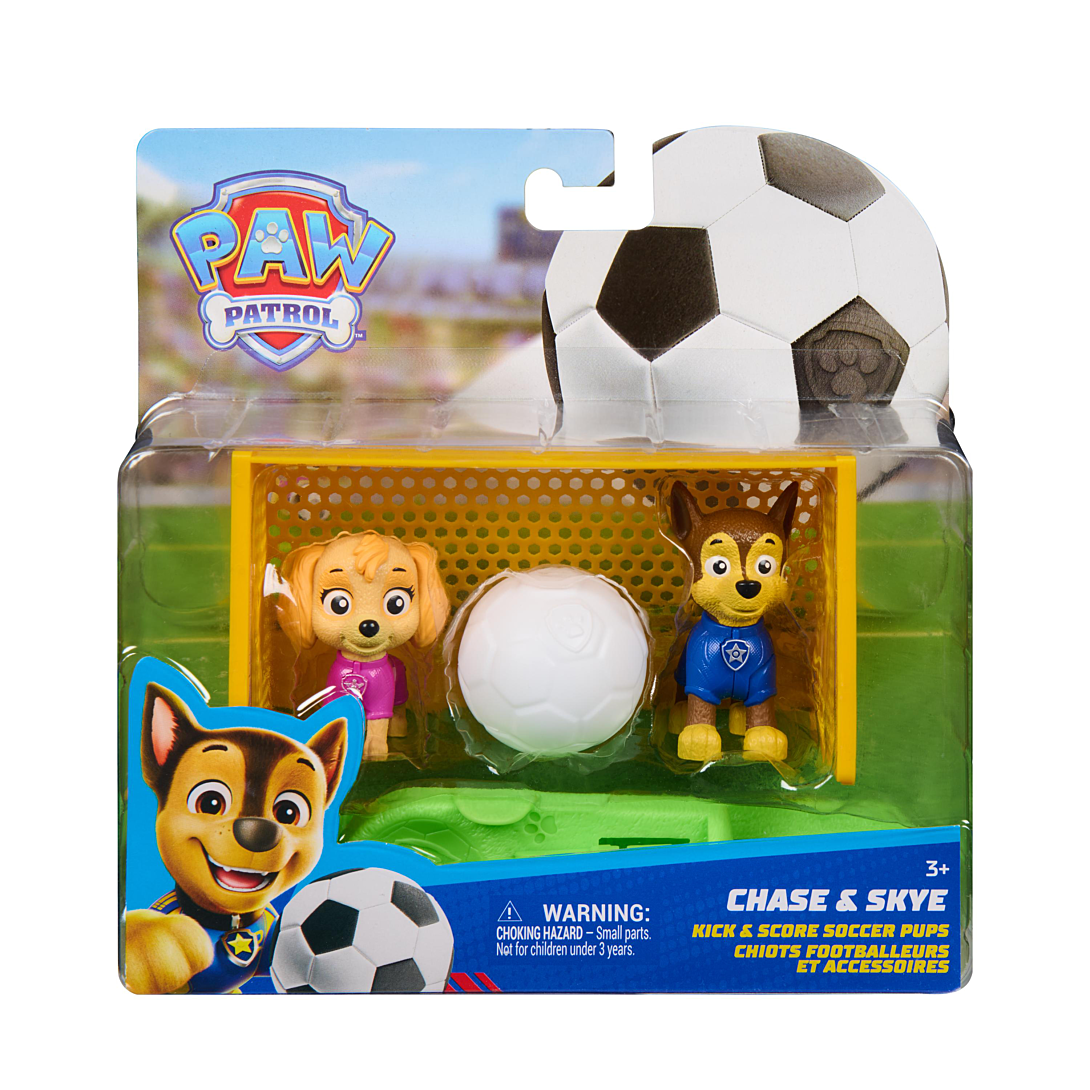 Pack Paw Patrol 2 figurines et accessoires football Pat’patrouille