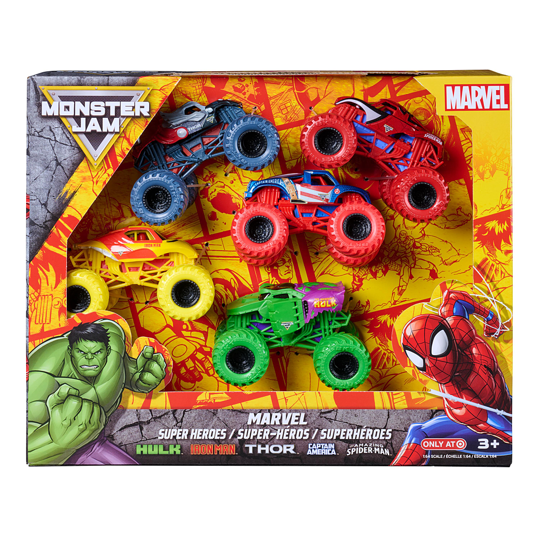 Pack De 5 Vehicules Marvel Die cast 1:64 Monster Jam SPINMASTER A Partir De - vue 3