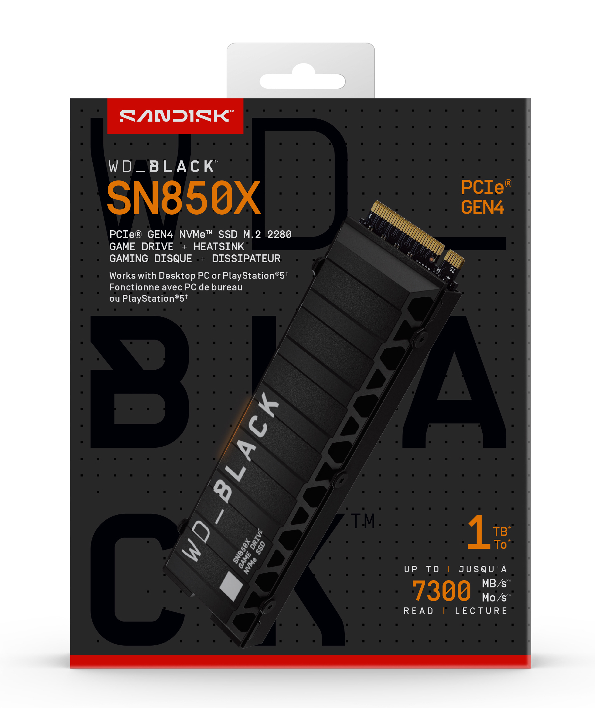 Disque Dur SSD Western Digital Black WD_BLACK SN850X NVMe 1 To M.2 PCI Express 4.0