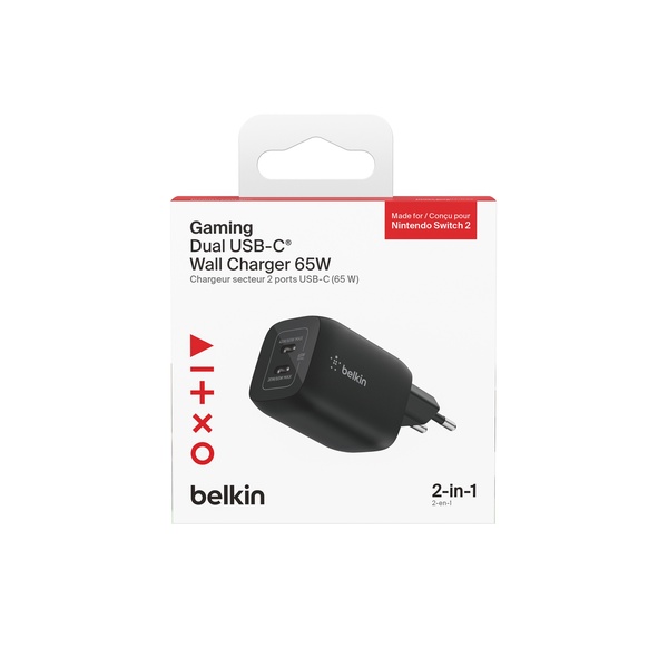 65w Dual GaN USB-C Charger, EU (WCH011) (NINTENDO SWITCH 2)