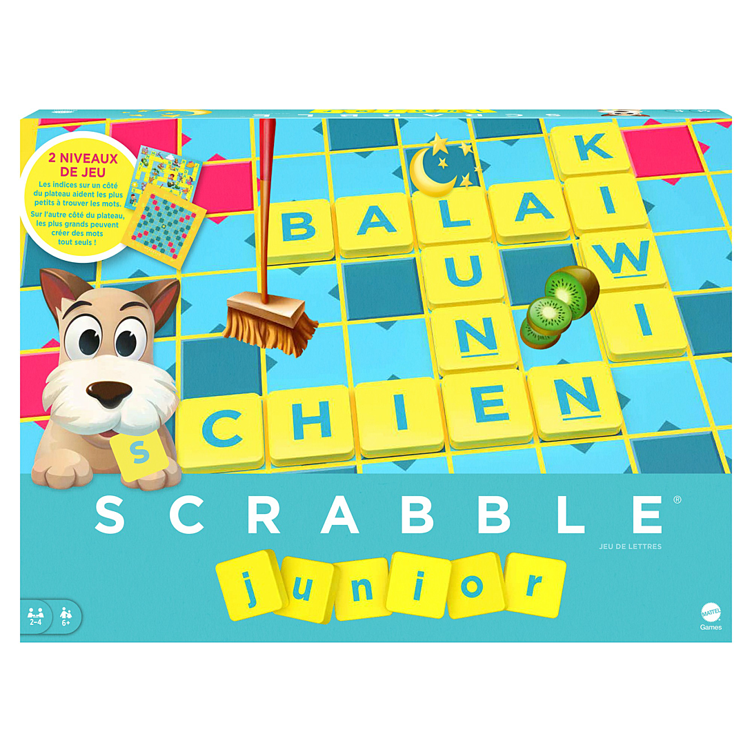 mattel games - scrabble junior - jeu de société - 6 ans et +