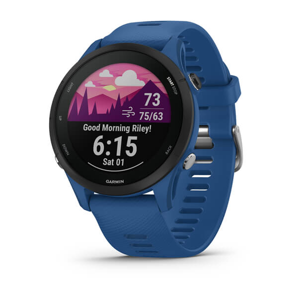 Garmin Forerunner 255 3,3 cm (1.3") MIP 46 mm Numérique 260 x 260 pixels Bleu Wifi GPS (satellite)