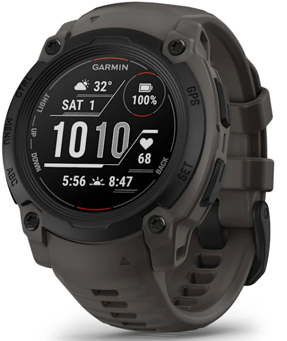 Garmin Instinct E - Montre connectée GPS - Boîtier 40 mm, Noir avec Bracelet Gris Charbon