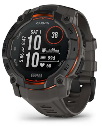 Garmin Instinct 3 Solar 3,3 cm (1.3) MIP 50 mm Numérique 176 x 176 pixels Écran tactile Noir GPS (satellite)